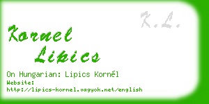 kornel lipics business card