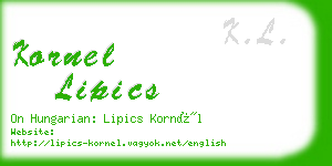 kornel lipics business card